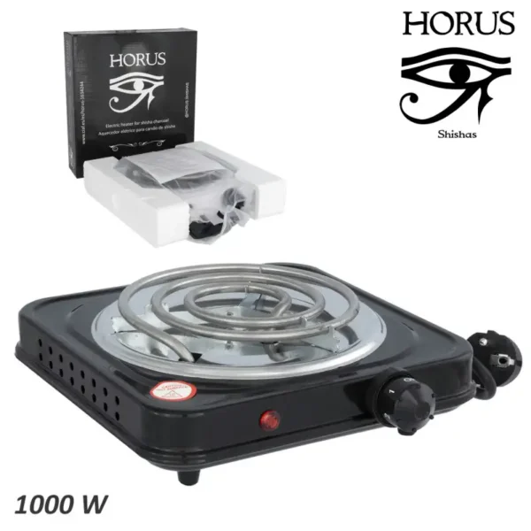 Calentador eléctrico metálico "HORUS" para shishas 1000w negro